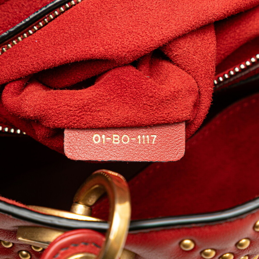 CHRISTIAN DIOR Red Lambskin Leather Shoulder Bag - Picture 8 of 9
